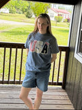 Billie Judy Blue high waist two-button mid-length dad shorts - women's denim shorts - Pink Willow


