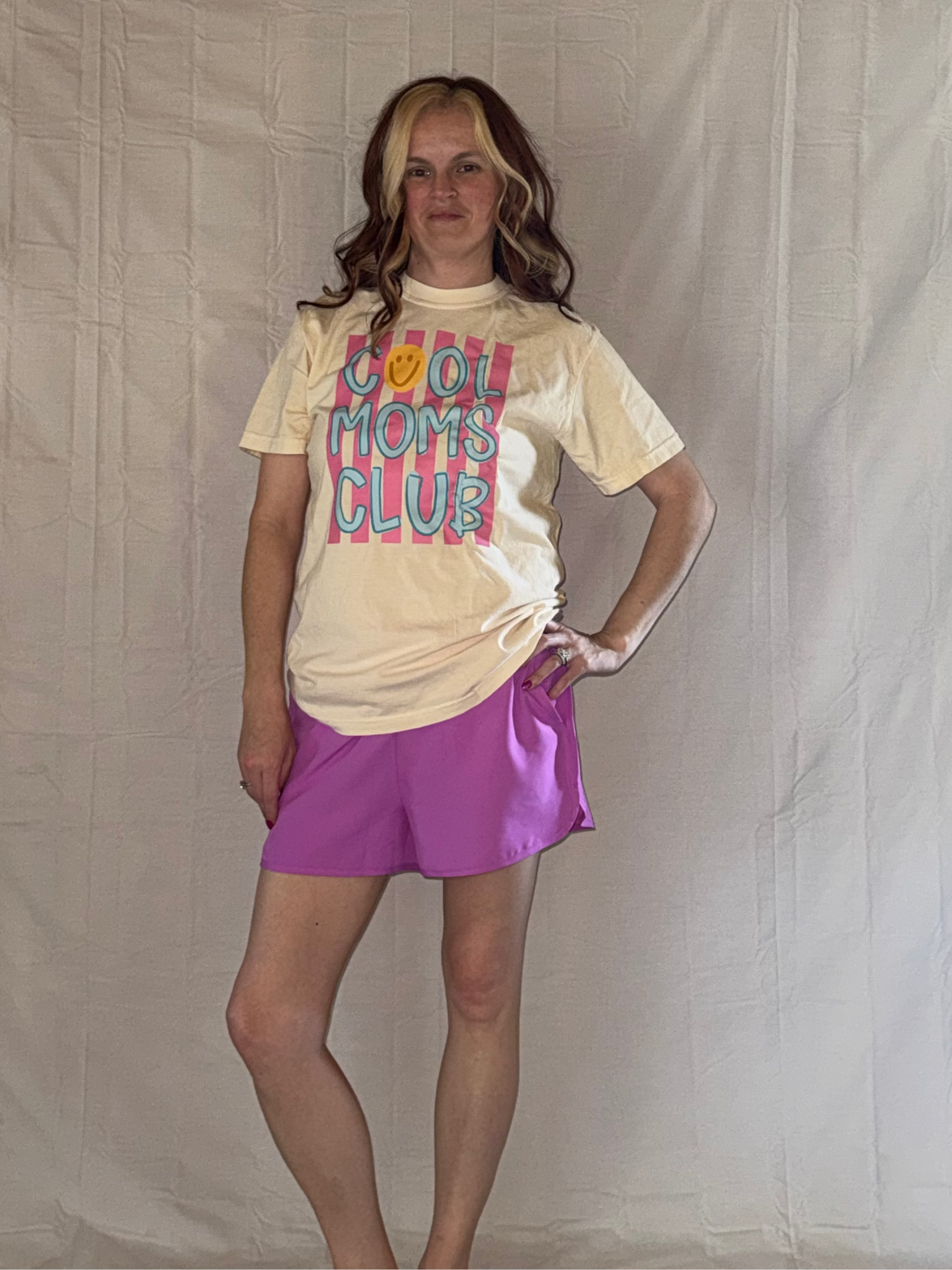 Mama Comfort Colors graphic tee back view - Pink Willow
