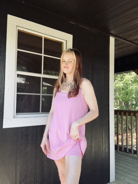 Chloe mini dress lifestyle photo - Pink Willow
