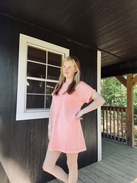 Cassie t-shirt dress front view - women's boutique dress - Pink Willow
